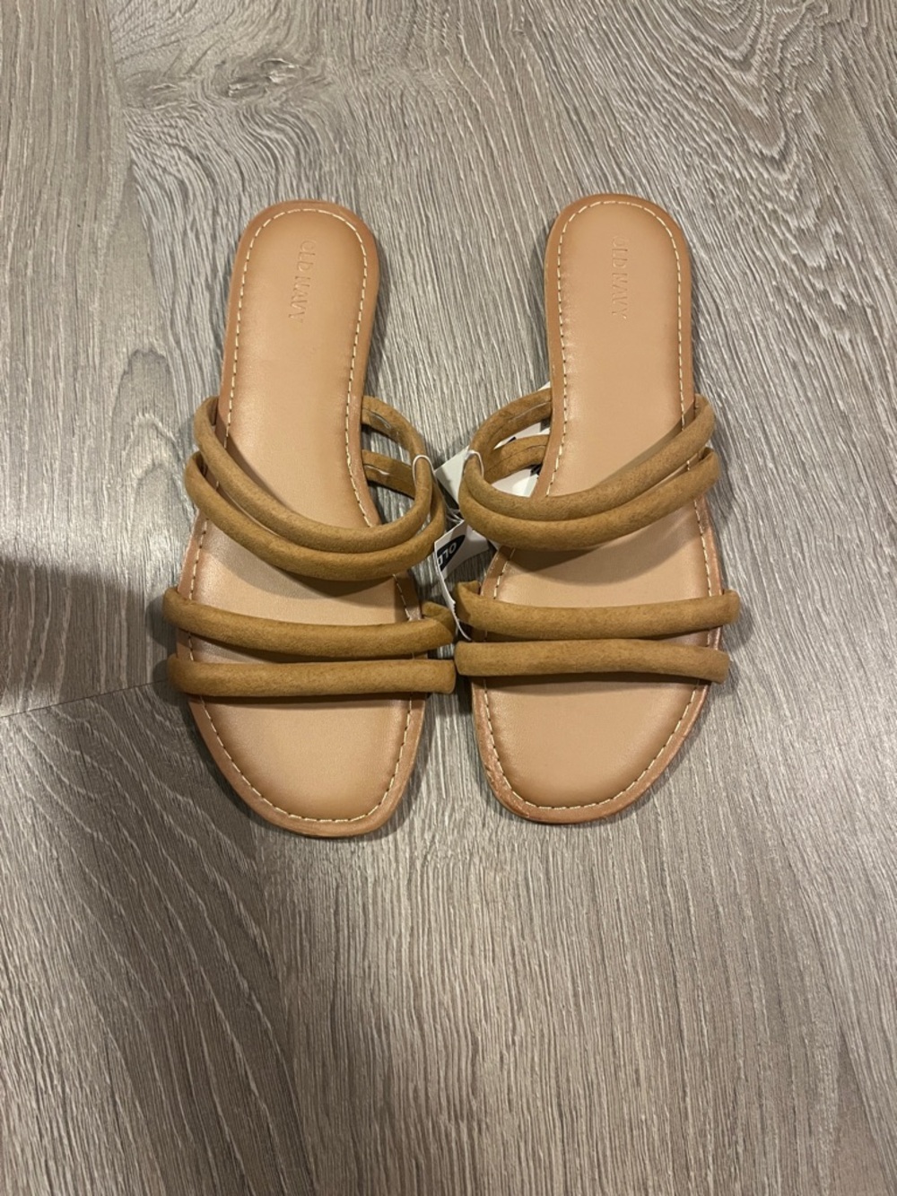 Old Navy Tan Multi-Strap Slide Sandals